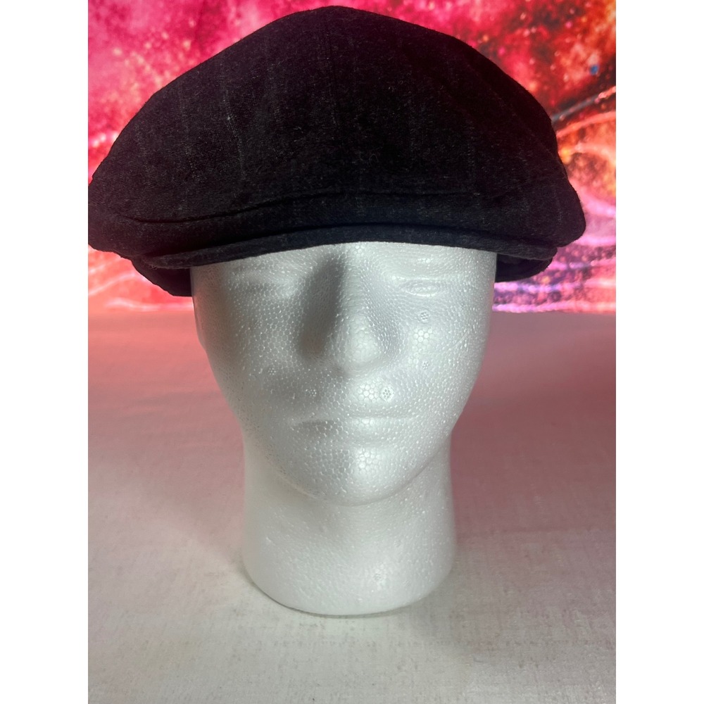 Dockers Mens Charcoal Grey Pinstripe Driving Cap with Ear Flaps L/XL Newsboy Hat
